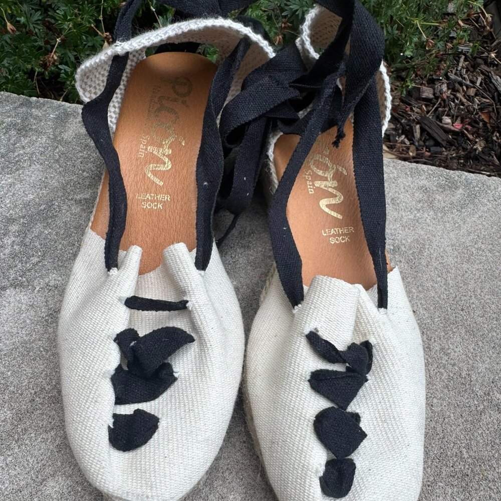 Anthropologie Picon canvas wedge espadrille